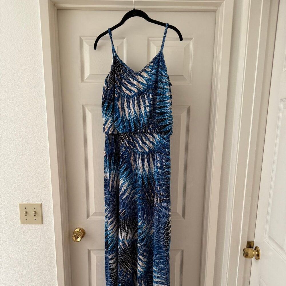 London Times Maxi Dress Tropical Print Size 10